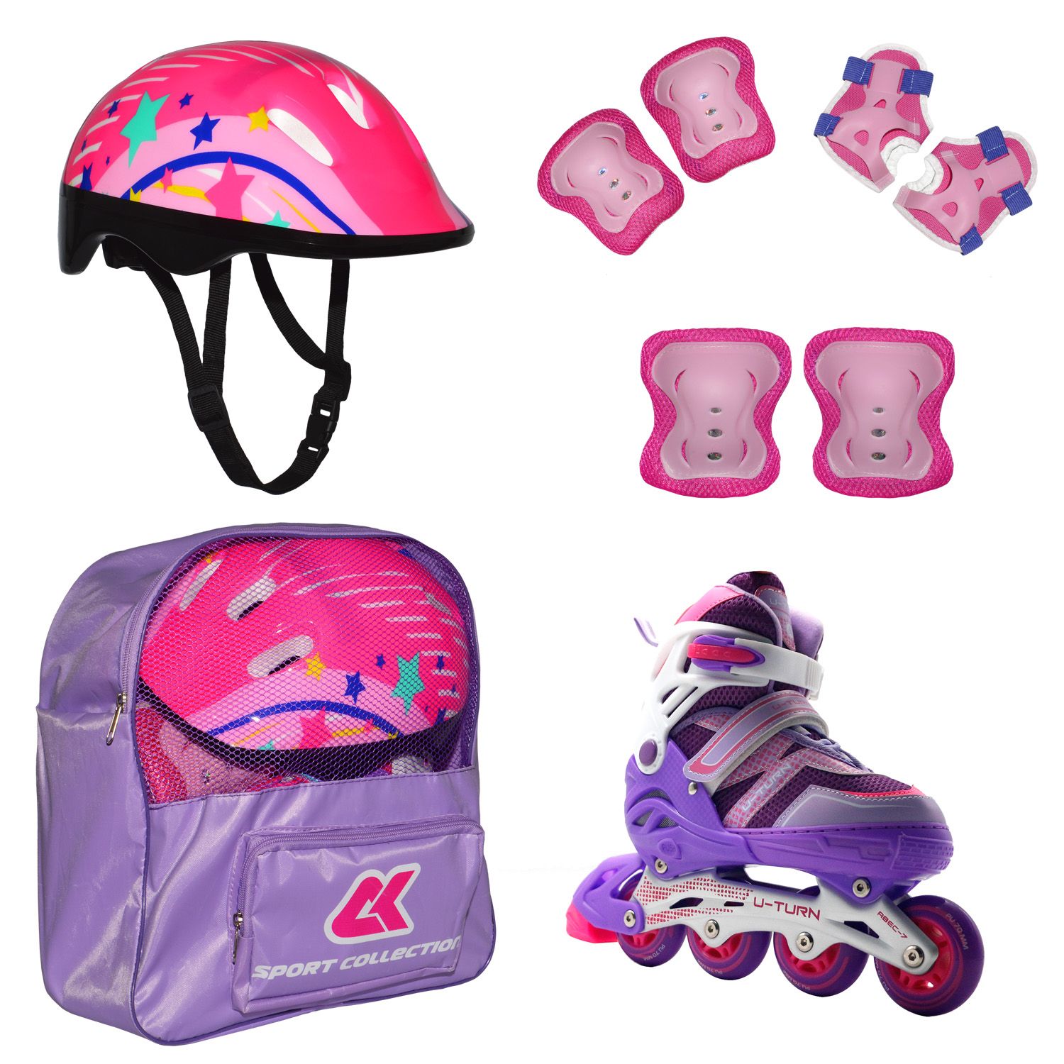 Роликовые коньки Спортивная Коллекция SET-U-TURN, M (34-37), фиолетовый