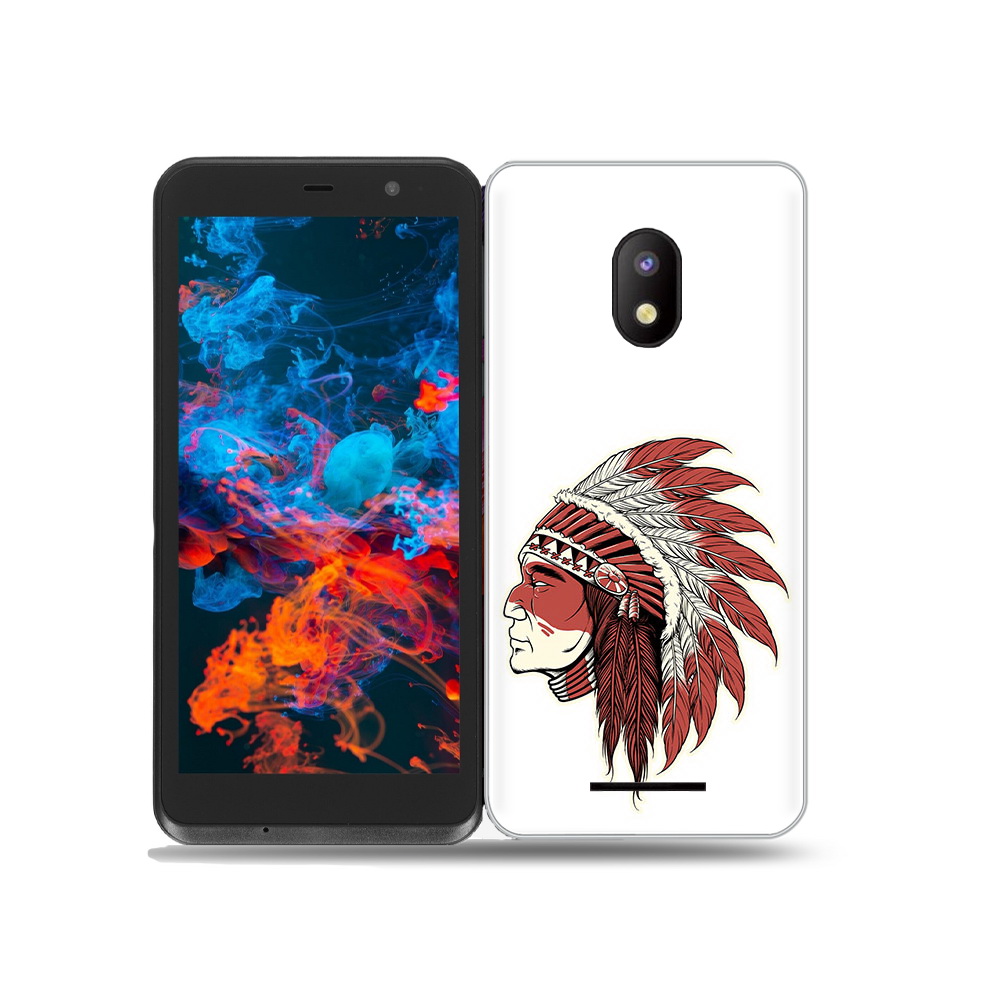 

Чехол MyPads Tocco для BQ 5045L Wallet красный индеец, Прозрачный, Tocco
