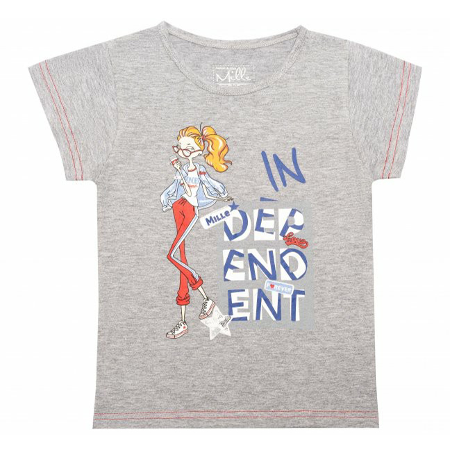 

Футболка детская Mille Girls 2 цв. серый р. 116, Girls 2