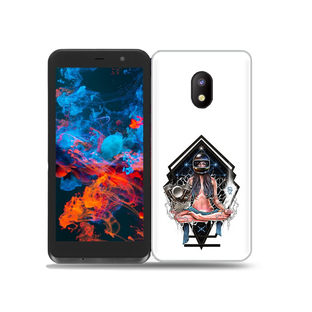 

Чехол MyPads Tocco для BQ 5045L Wallet красивая девушка в шлеме, Прозрачный, Tocco