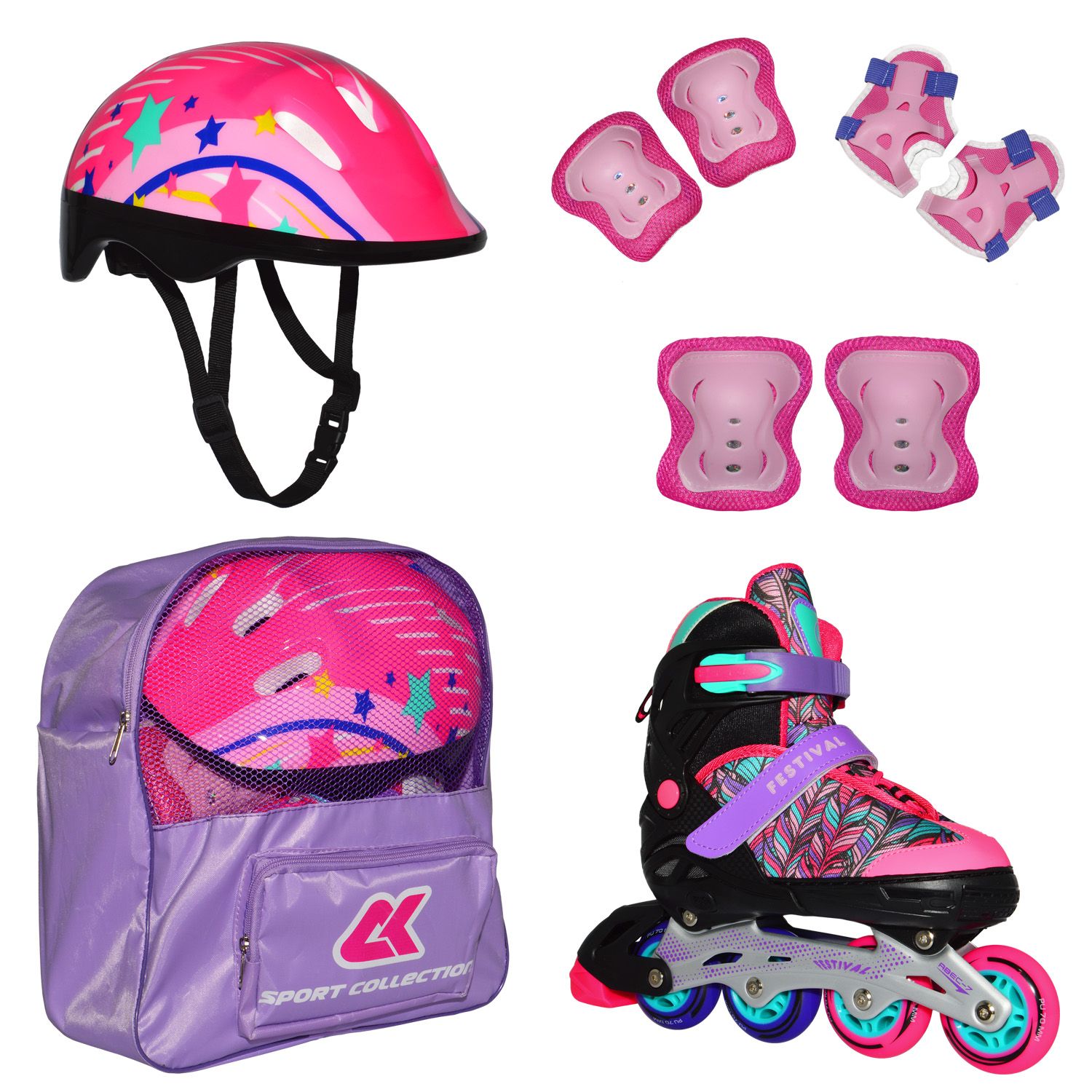 

Роликовые коньки Спортивная Коллекция SET-Festival, M (34-37), розовый, SET-Festival