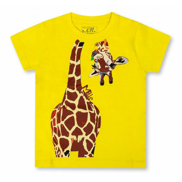 

Футболка детская Mille Giraffe 1 цв. желтый р. 98, Giraffe 1