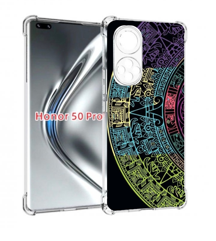

Чехол бампер MyPads орнамент полукруга для Honor 50 Pro/N, Прозрачный, Tocco