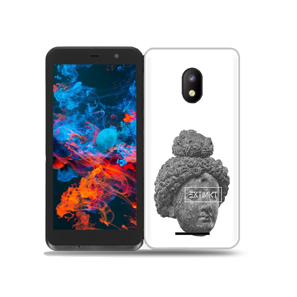 

Чехол MyPads Tocco для BQ 5045L Wallet каменное лицо девушки, Прозрачный, Tocco