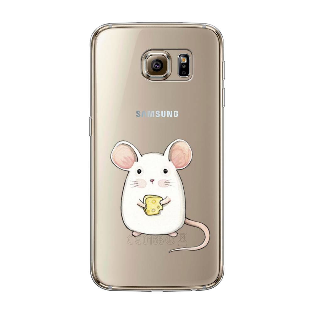 

Чехол Awog на Samsung Galaxy S6 edge "Мышка", Белый;розовый;прозрачный, 24450-1