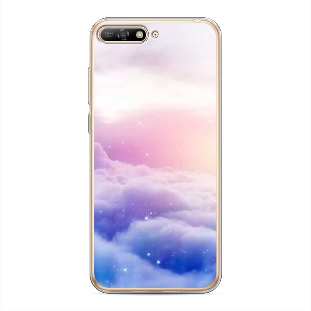 

Чехол на Huawei Y6 2018 "Небеса", Голубой;белый;розовый, 67850-2