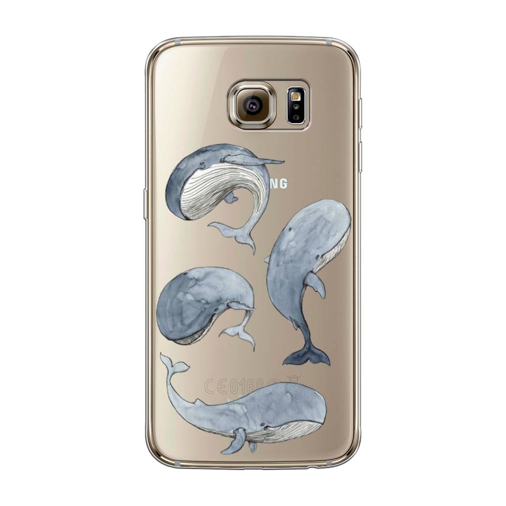 

Чехол Awog на Samsung Galaxy S6 edge "Киты", Белый;прозрачный;голубой, 24450-1
