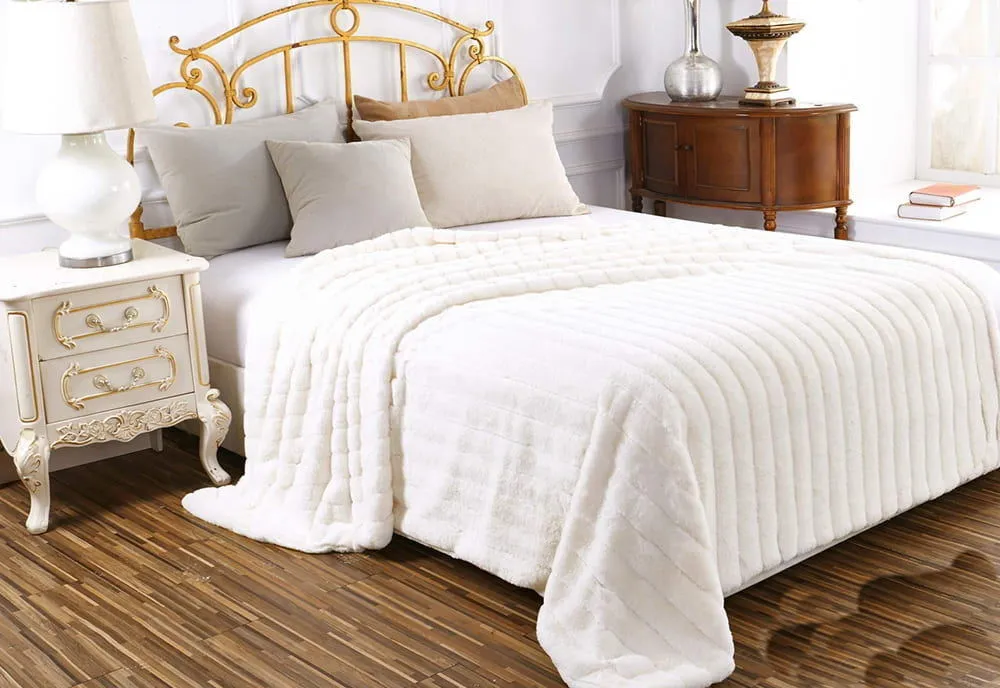 Плед мех кролик шиншилла мягкий евро 200х220 см