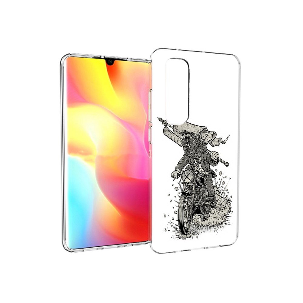Чехол MyPads Tocco для Xiaomi Mi Note 10 Lite медведь на мотоцикле (PT149714.254.467)