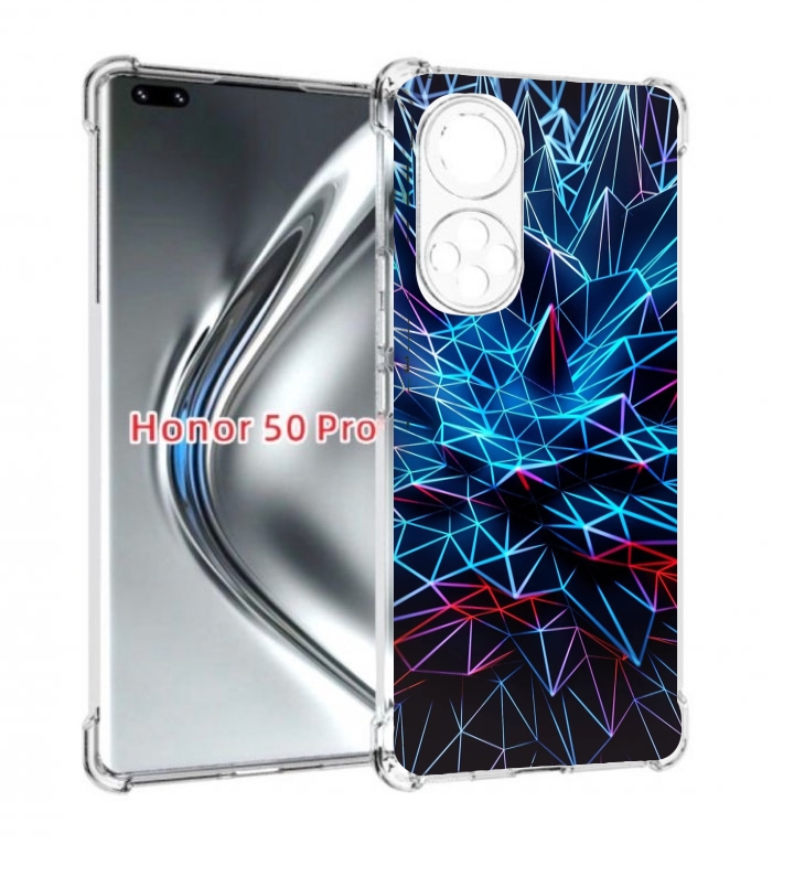 

Чехол бампер MyPads неоновая-абстракция для Honor 50 Pro/, Прозрачный, Tocco