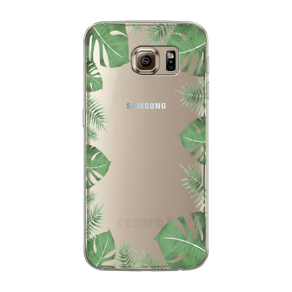 

Чехол Awog на Samsung Galaxy S6 edge "Листья папоротника рамка", Зеленый, 24450-8