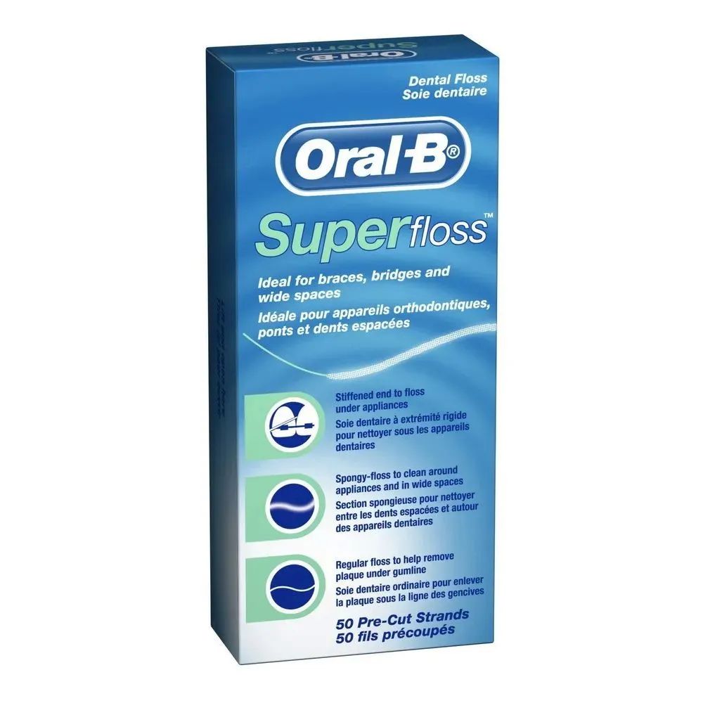 Нить межзубная Oral-B Super Floss, 50 шт по 60 см