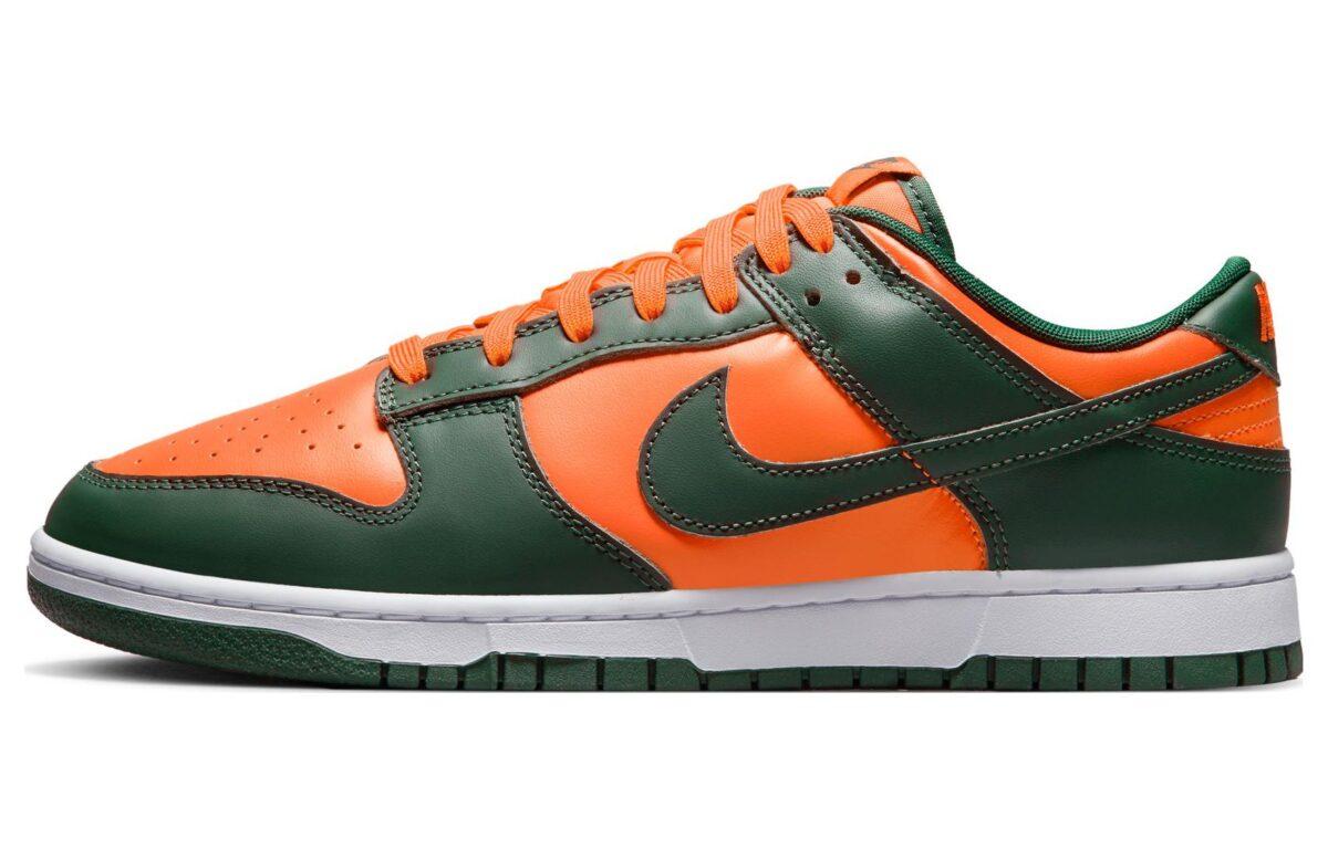 

Кеды унисекс Nike Dunk Low retro miami hurricanes оранжевые 45 EU, Оранжевый, Dunk Low retro miami hurricanes