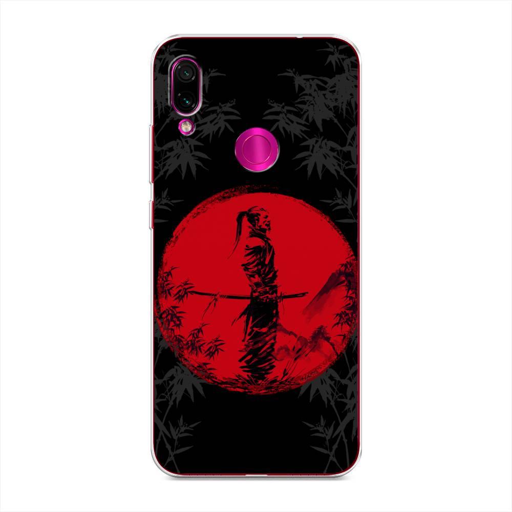 

Чехол на Xiaomi Redmi Note 7 "Самурай на красном фоне", Черный;красный;серый, 34750-4