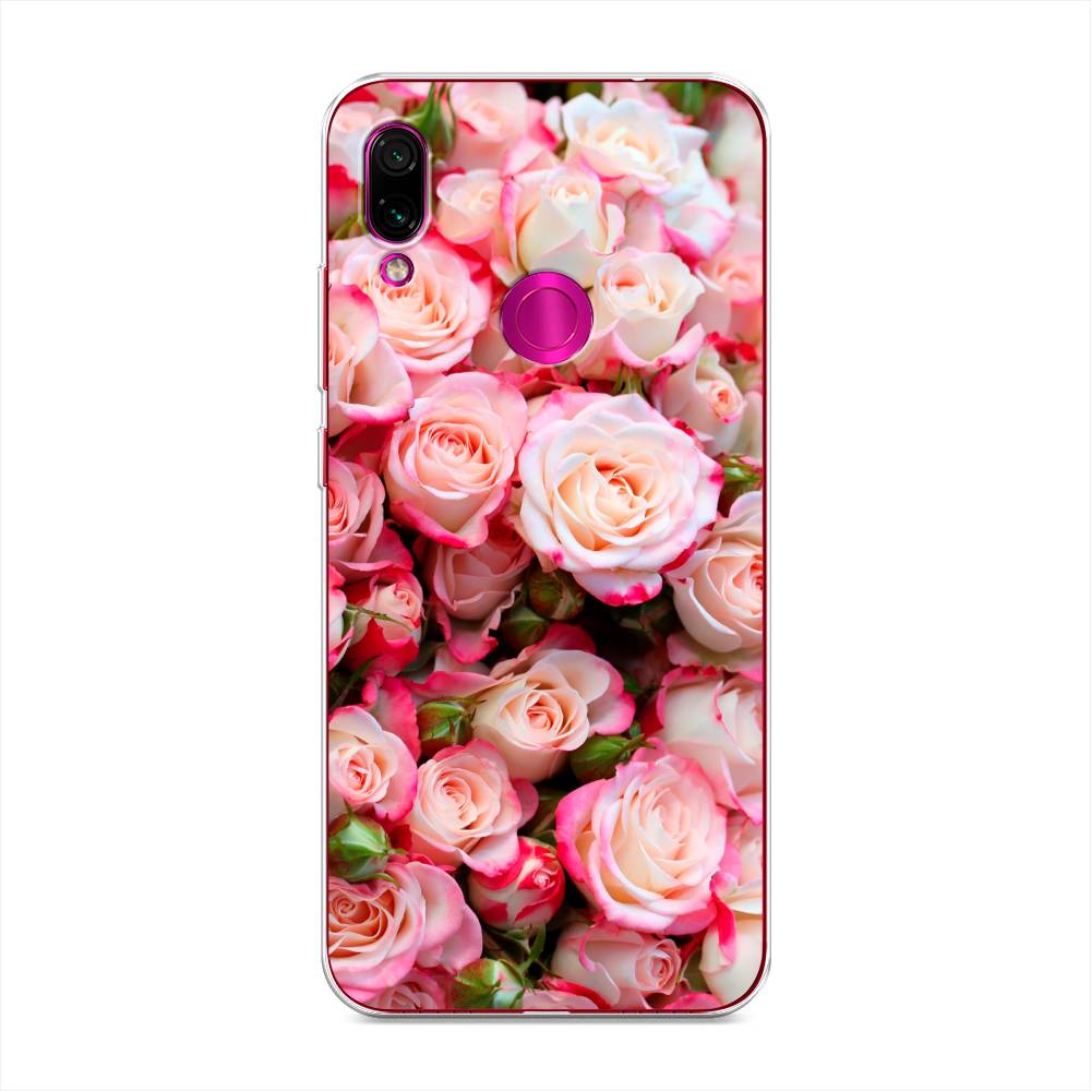 

Чехол на Xiaomi Redmi Note 7 "Много роз", Розовый, 34750-2
