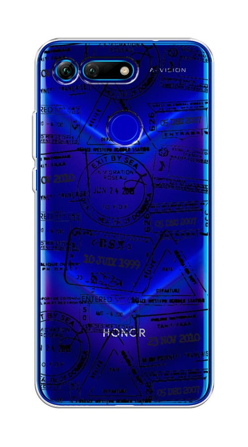 

Чехол на Honor V20 "Visa stamps 2", Белый;черный;серый, 67350-2