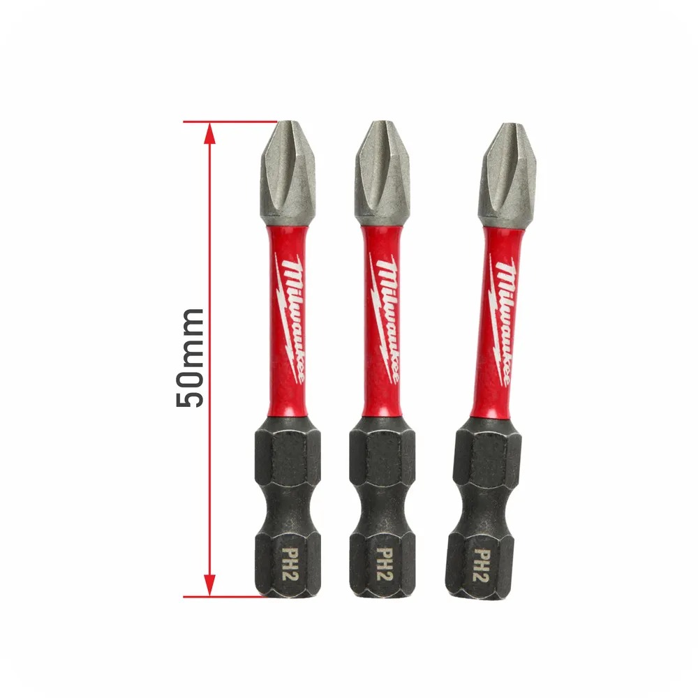 набор Биты Ударные Milwaukee Shockwave Impact Duty PH2 X 50mm. 3шт