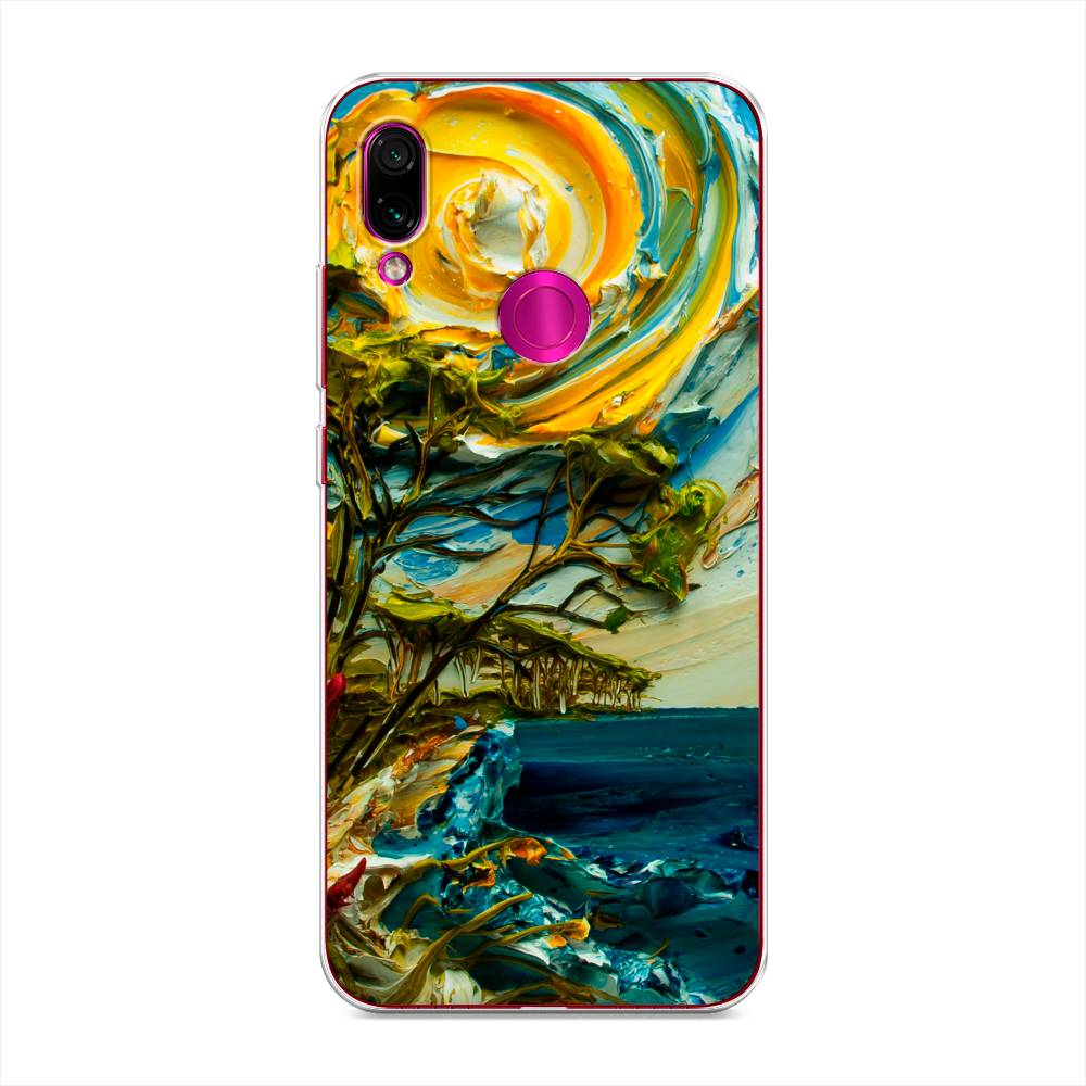 

Чехол на Xiaomi Redmi Note 7 "Солнце живопись", Желтый;синий, 34750-4