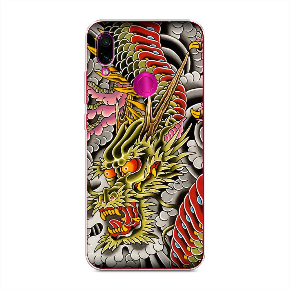 

Чехол на Xiaomi Redmi Note 7 "Японский дракон", Желтый;розовый;красный, 34750-4