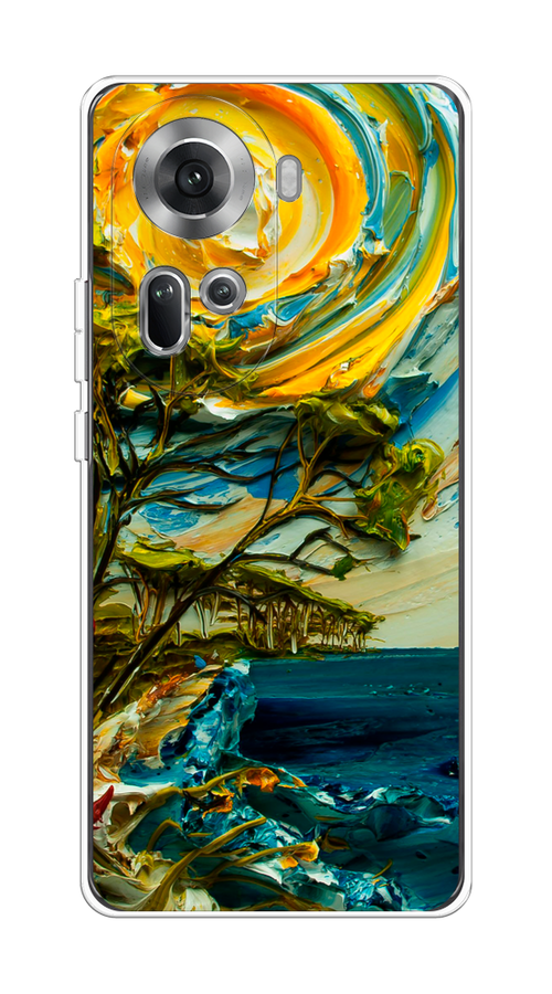 

Чехол на Oppo Reno 11 (Global) "Солнце живопись", Желтый;синий, 2515850-1