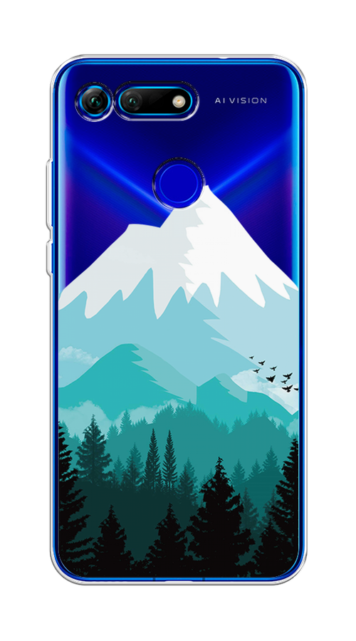 

Чехол на Honor V20 "Синяя снежная гора", Белый;голубой;бирюзовый, 67350-2
