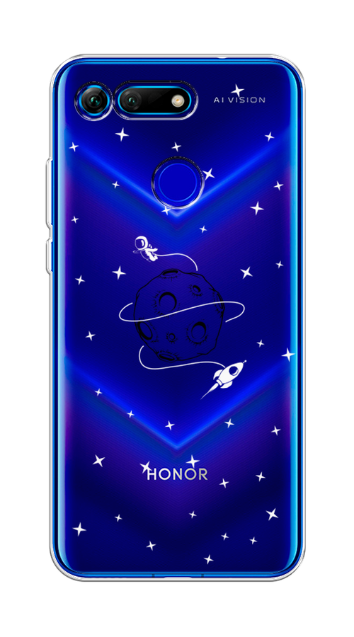 

Чехол на Honor V20 "Полет вокруг луны", Белый;серый;черный, 67350-2