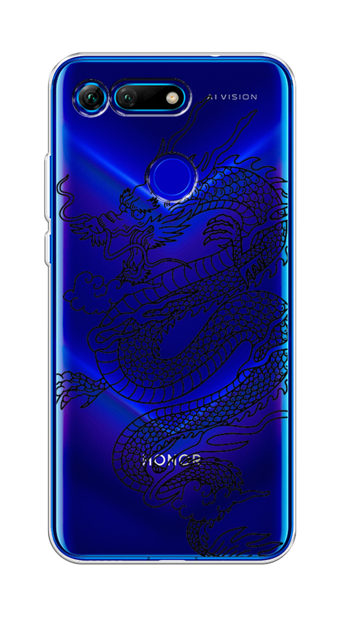 

Чехол на Honor V20 "Большой китайский дракон", Черный;серый, 67350-1