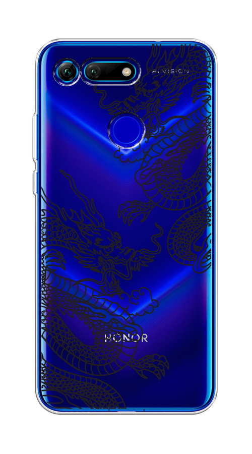 

Чехол на Honor V20 "Два китайских дракона", Серый;черный, 67350-1