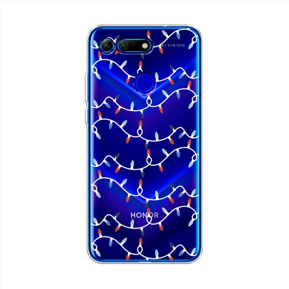 

Чехол на Honor V20 "Разноцветная гирлянда", Белый;красный;синий, 67350-5