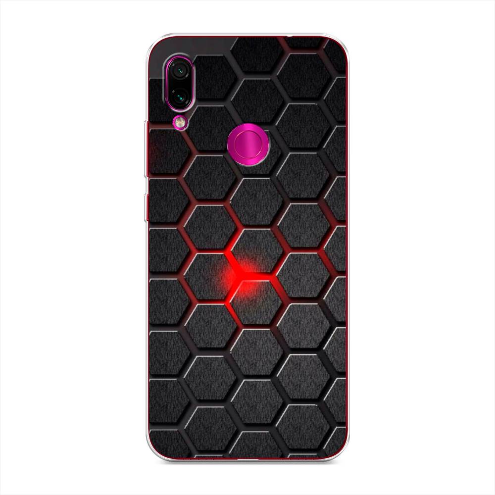 

Чехол на Xiaomi Redmi Note 7 "Соты красные", Красный;черный;серый, 34750-3