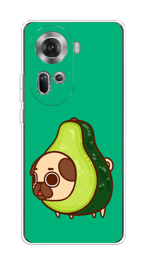 

Чехол на Oppo Reno 11 (Global) "Мопс авокадик", Зеленый, 2515850-1