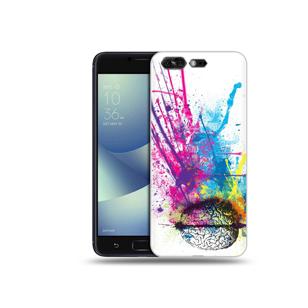 Чехол MyPads Tocco для Asus ZenFone 4 Pro (ZS551KL) яркий красочный мозг