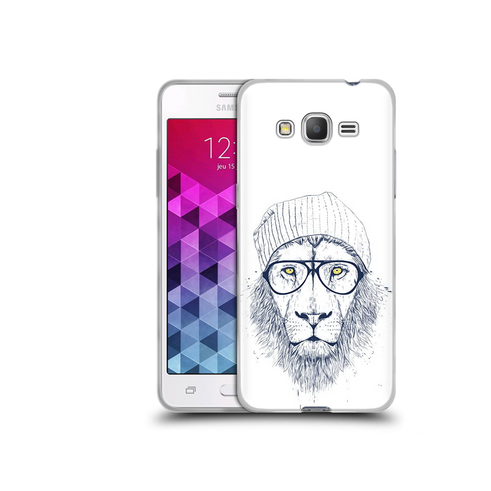 

Чехол MyPads Tocco для Samsung Galaxy Grand Prime хиппи лев, Прозрачный, Tocco