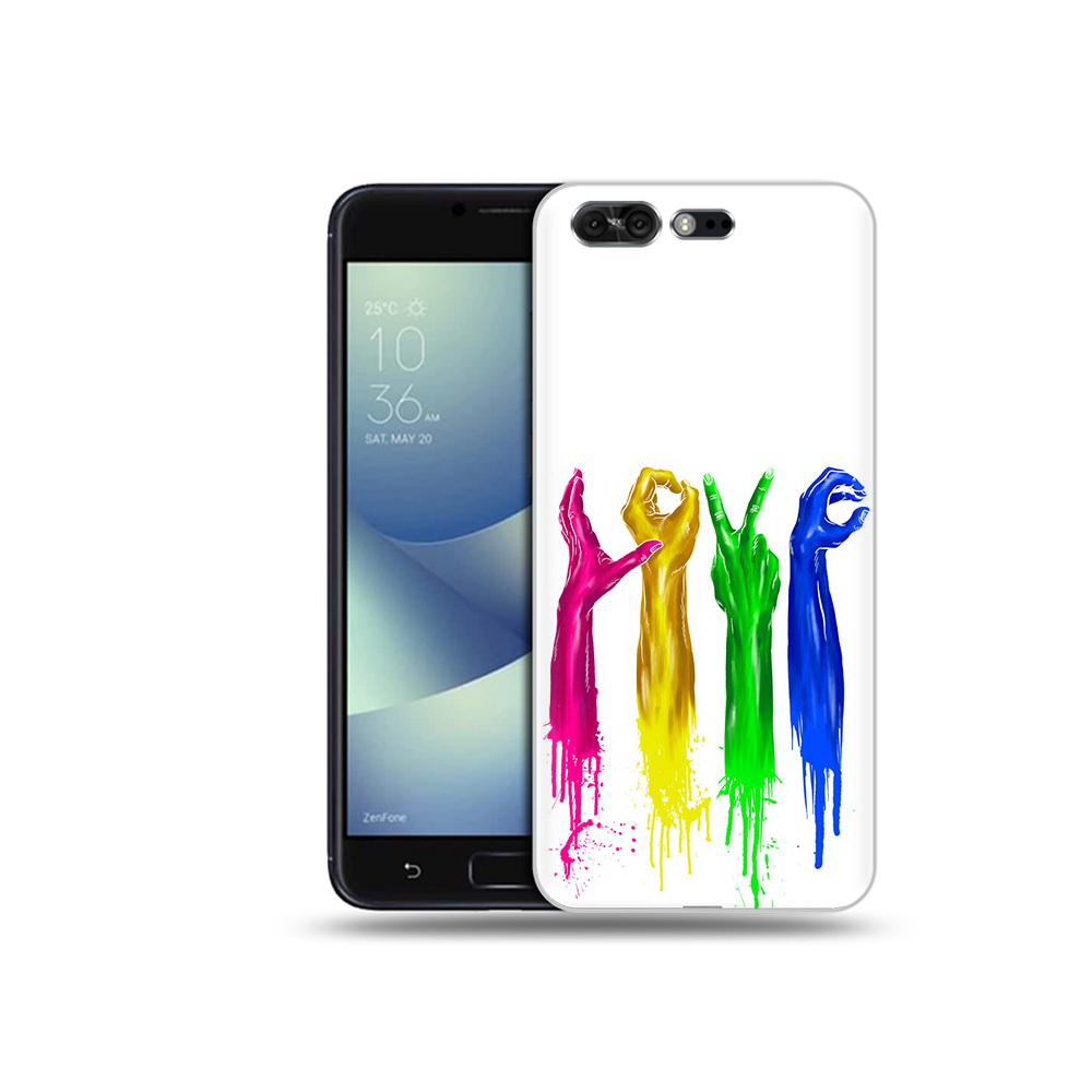 

Чехол MyPads Tocco для Asus ZenFone 4 Pro (ZS551KL) яркие руки love, Прозрачный, Tocco