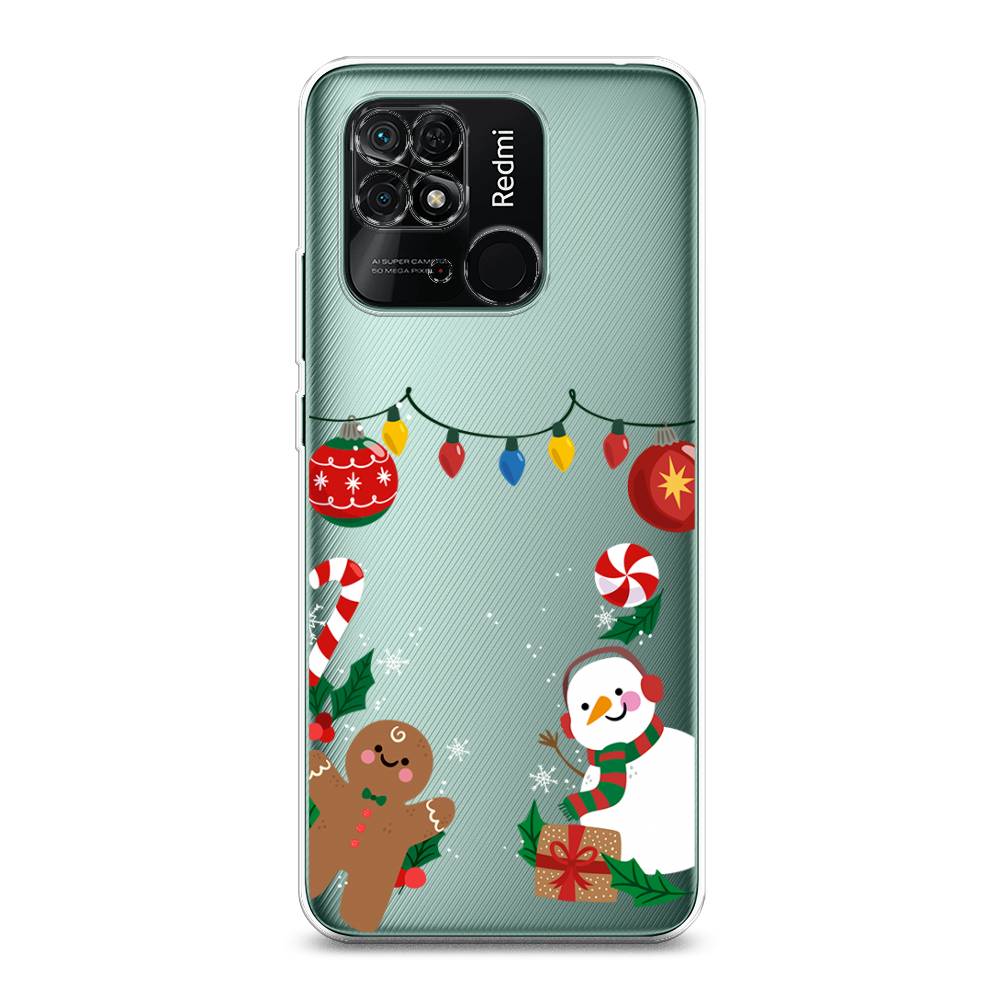 

Чехол для Xiaomi Redmi 10C "Новогоднее настроение", Коричневый;красный;зеленый, 313450-5