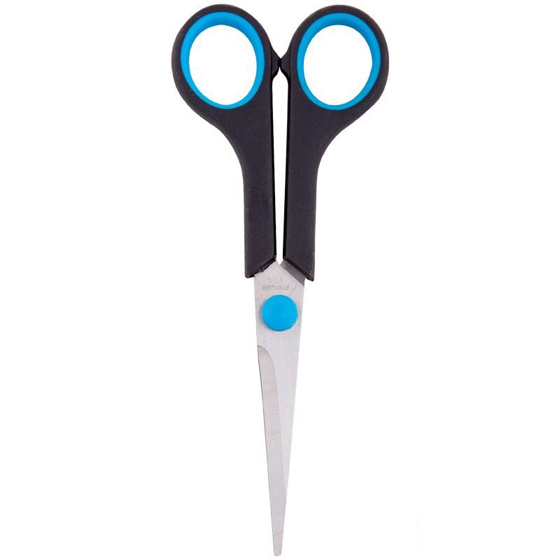 Ножницы OfficeSpace 160мм симметричные ручки с синими вставками 24шт