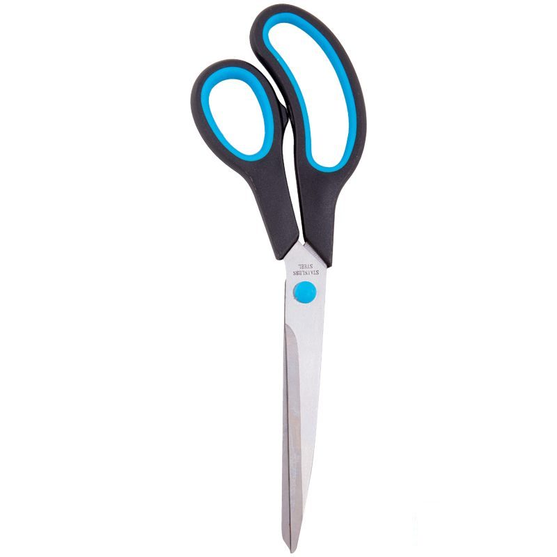 Ножницы OfficeSpace 240мм асимметричные ручки с синими вставками 12шт