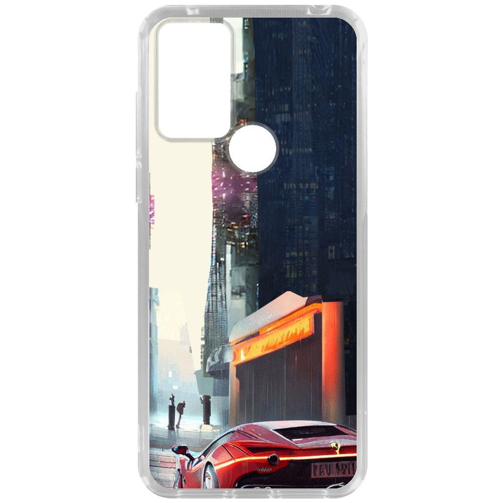 

Чехол-накладка Krutoff Clear Case Сити для TCL 30 SE, Прозрачный