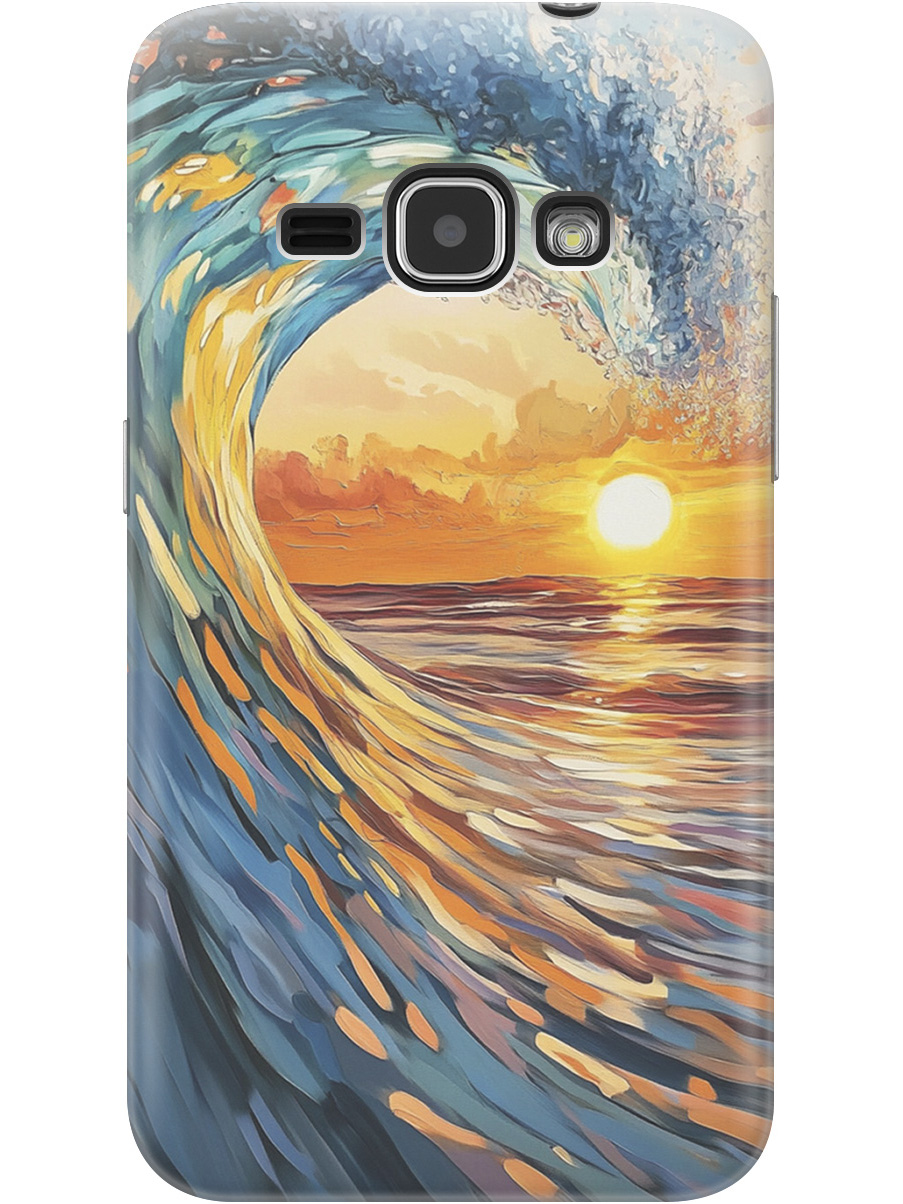 

Силиконовый чехол на Samsung Galaxy J1 (2016) с принтом "Волна и закат", Прозрачный;желтый;синий, 76869741