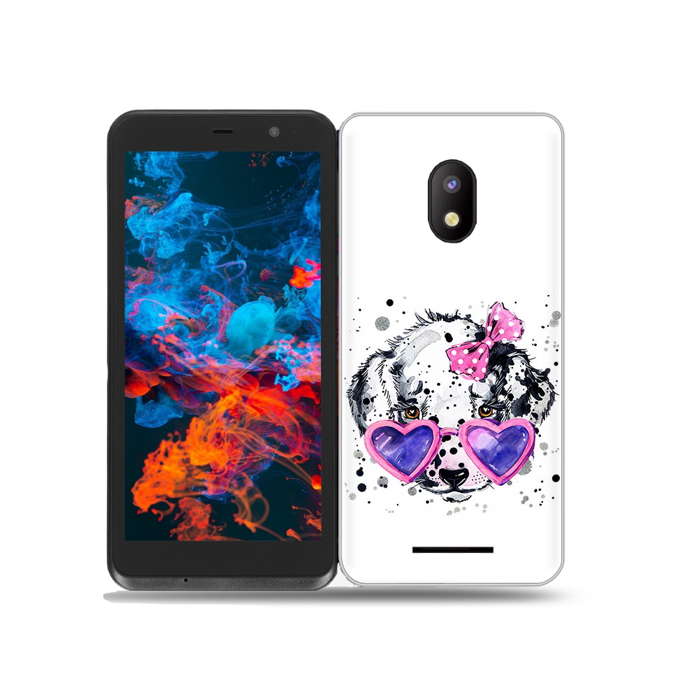

Чехол MyPads Tocco для BQ 5045L Wallet долматинец в очках, Прозрачный, Tocco