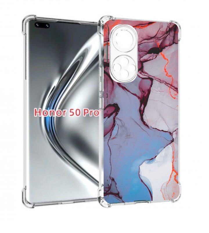 

Чехол бампер MyPads мраморный рисунок для Honor 50 Pro/No, Прозрачный, Tocco