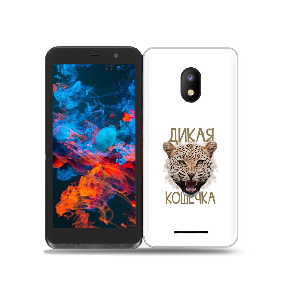 

Чехол MyPads Tocco для BQ 5045L Wallet дикая кошечка, Прозрачный, Tocco