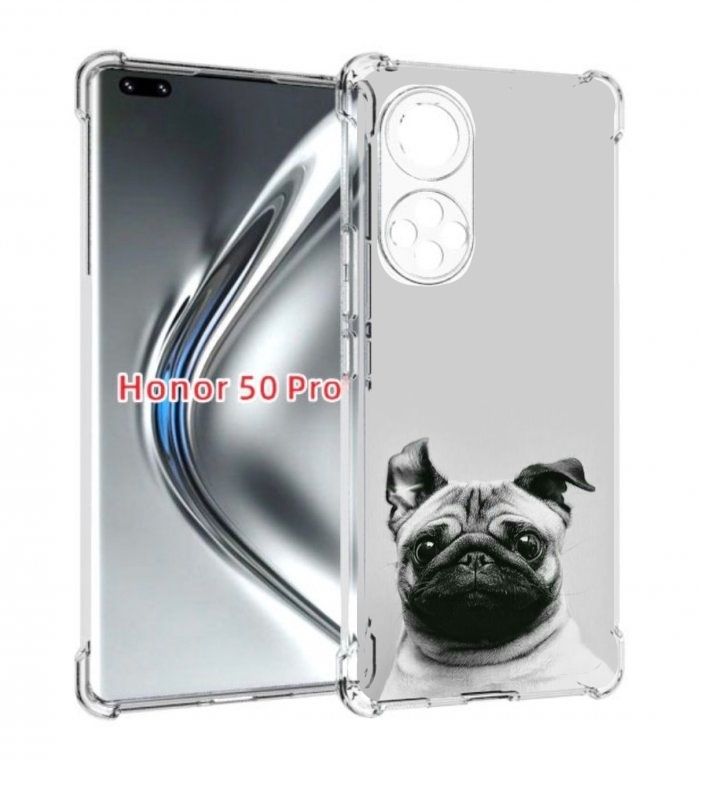 

Чехол бампер MyPads мопс для Honor 50 Pro/Nova 9 Pro прот, Прозрачный, Tocco