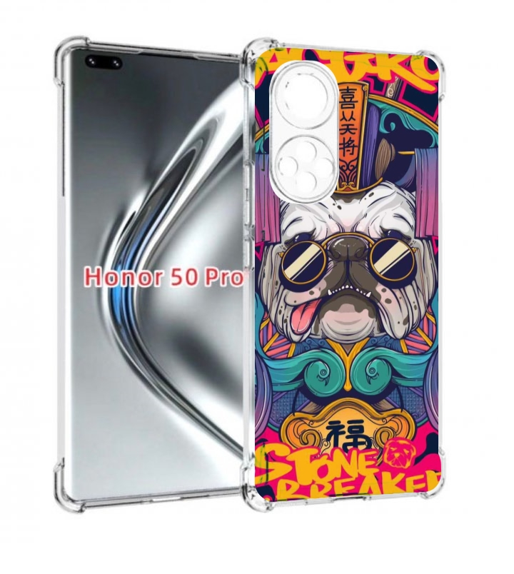 

Чехол бампер MyPads мопс агро яркая для Honor 50 Pro/Nova, Прозрачный, Tocco