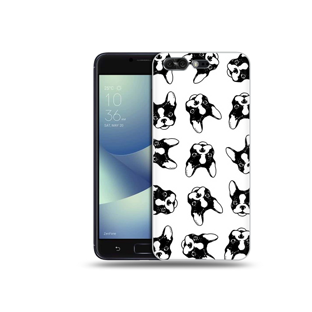 Чехол MyPads Tocco для Asus ZenFone 4 Pro (ZS551KL) черно белые собачки