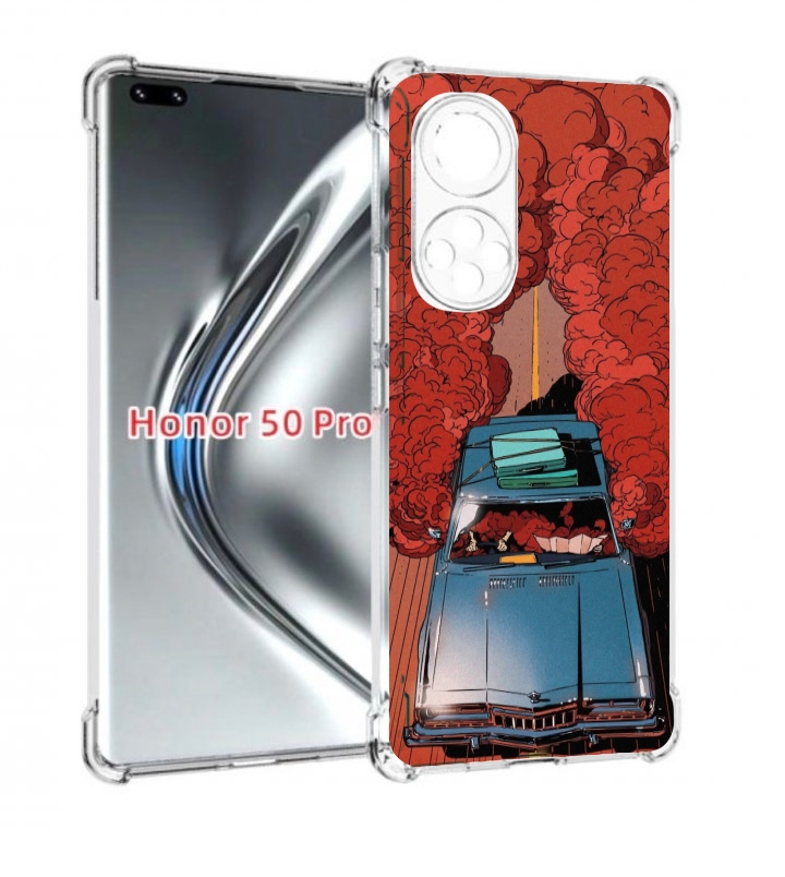

Чехол бампер MyPads машина мчится с дымком для Honor 50 P, Прозрачный, Tocco