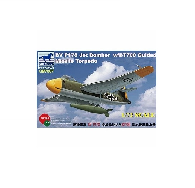 

GB7007 Bronco 1/72 Blohm & Voss BV P178 Jet Bomber w/BT700 Guided Missile Torpedo, GB7007