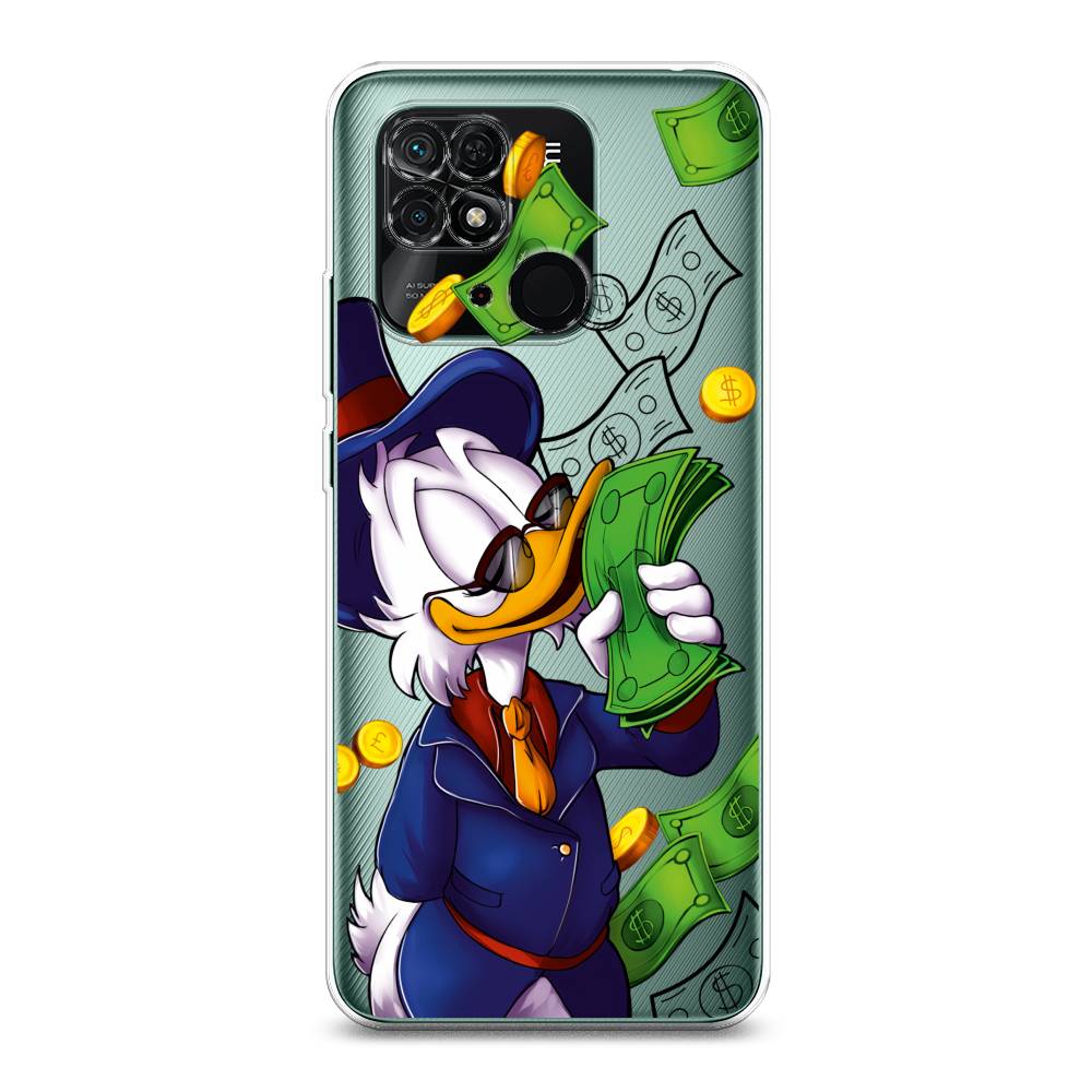 

Чехол на Xiaomi Redmi 10C "Scrooge McDuck with Money", Синий;зеленый;белый, 313450-6