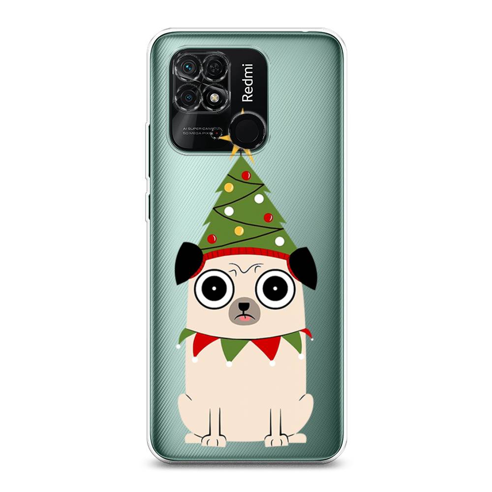 

Чехол для Xiaomi Redmi 10C "Собачка с ёлочкой", Бежевый;красный;зеленый, 313450-1