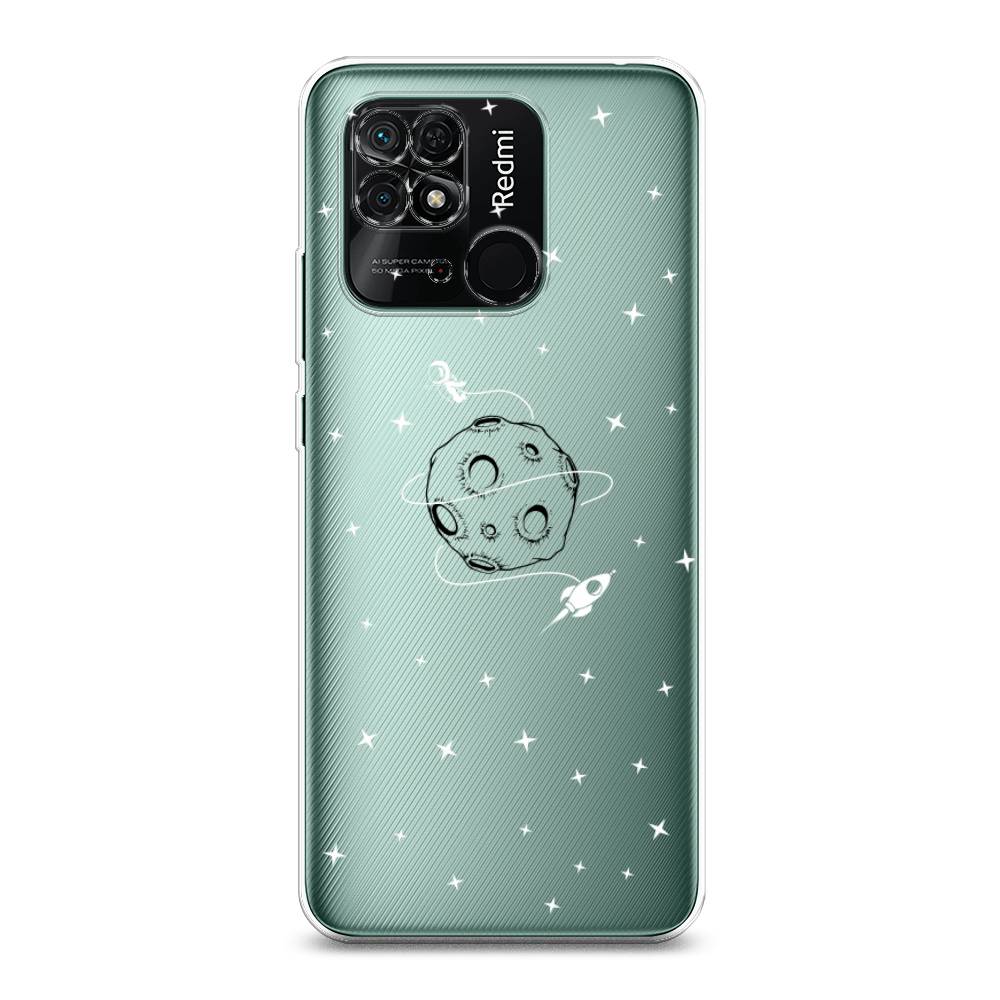 

Чехол на Xiaomi Redmi 10C "Полет вокруг луны", Белый;серый;черный, 313450-2